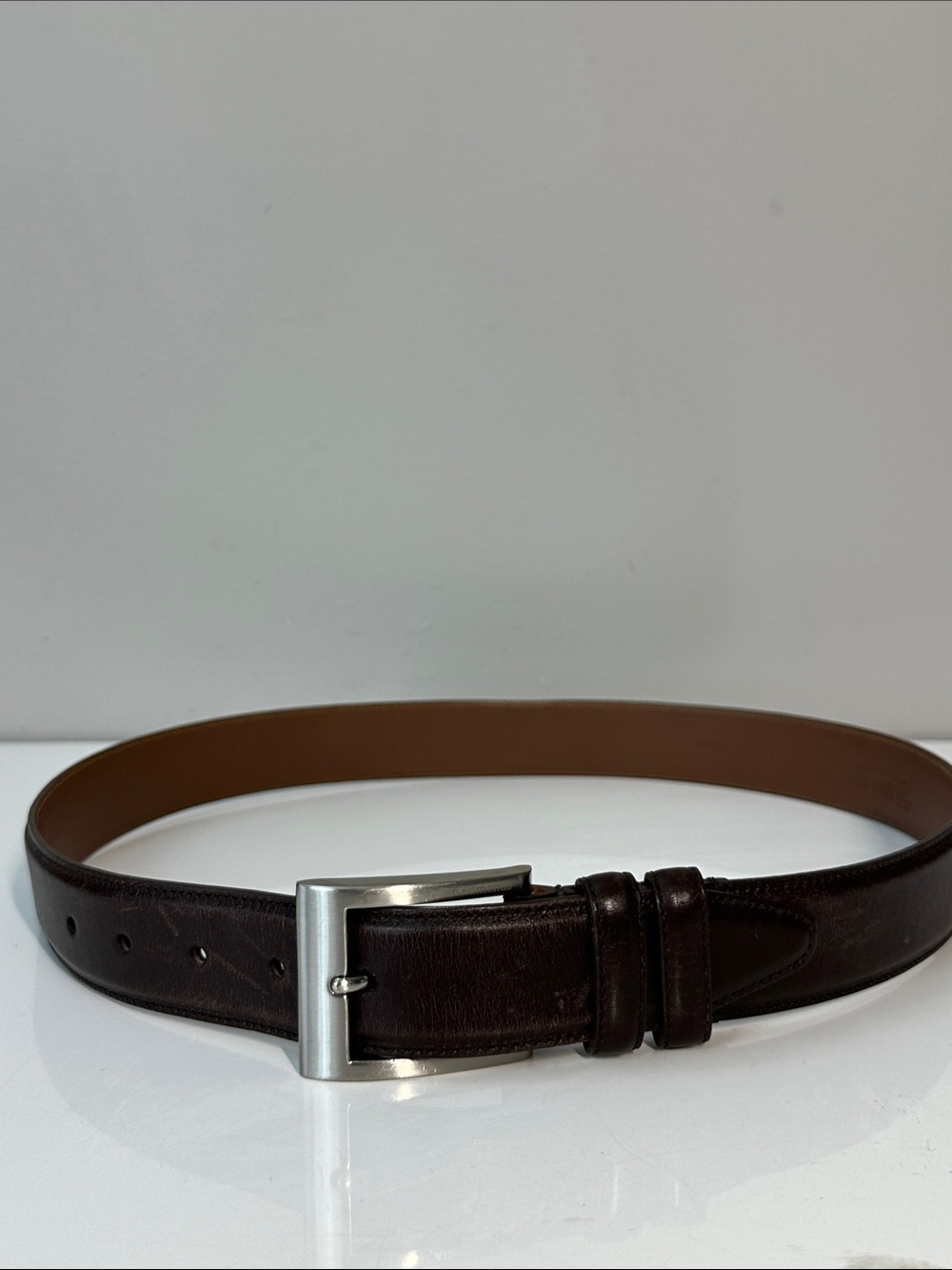 Allen Edmonds Men’s Brown Leather Belt Size 34 Minimalist Business Casual